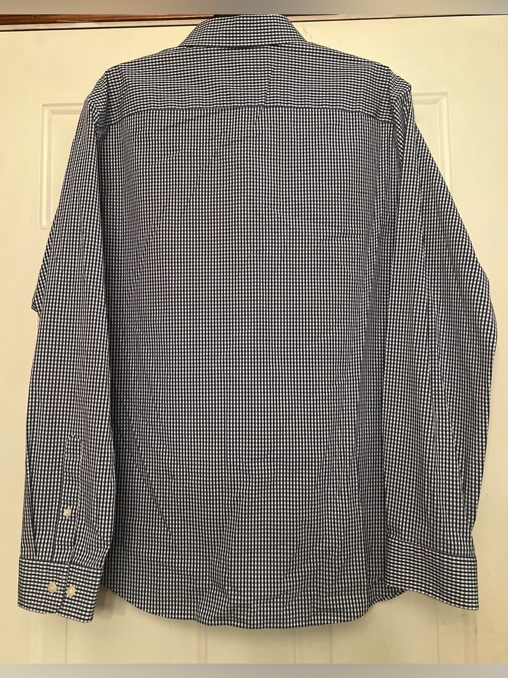 Goodfellow & Co Slim Fit Gingham Button-Up Dress Shirt Men's XL Blue & White - Picture 3 of 5